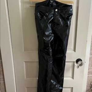 Feminine Funk Shiny Black Pants